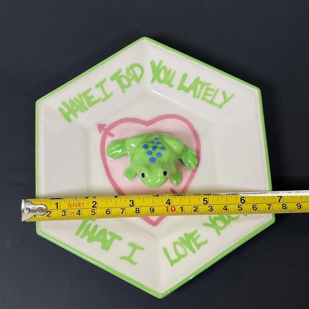 Vintage Have I Toad You Lately That I Love You Frog Trinket Dish Heart Whimsical